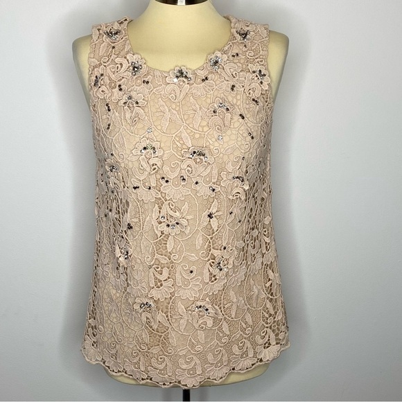 Ann Taylor Embroidered Lace Top - Picture 1 of 8